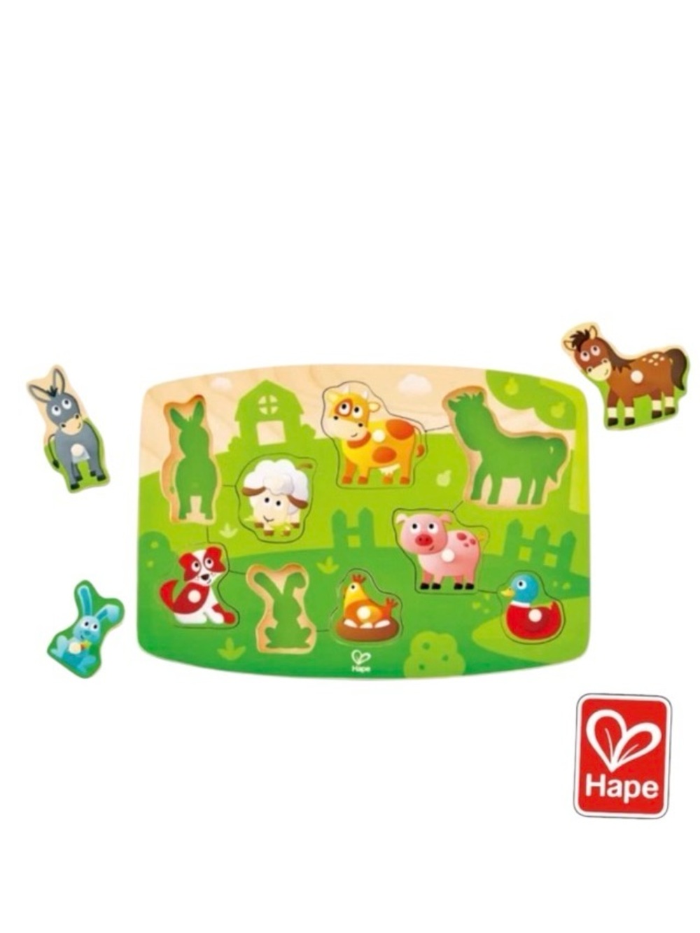 3/$20 Hape Wooden Farm Animal Puzzle